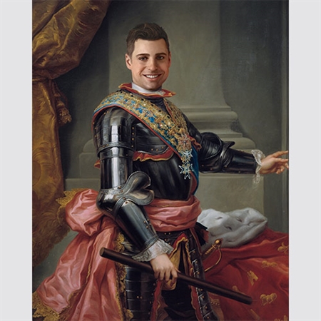 Custom Royal Portrait King of Spain Carlos III from Photo,by myDaVinci - myDaVinci